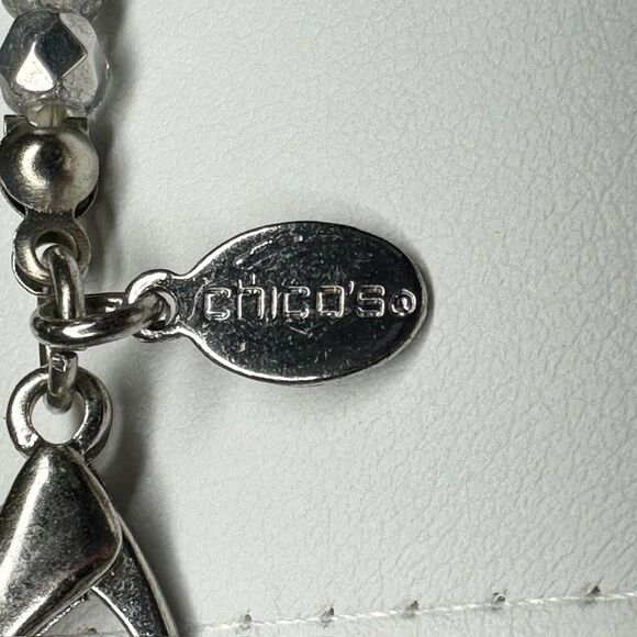 Chico's Metallic Beaded Long Statement Necklace ✨ - Picture 7 of 14